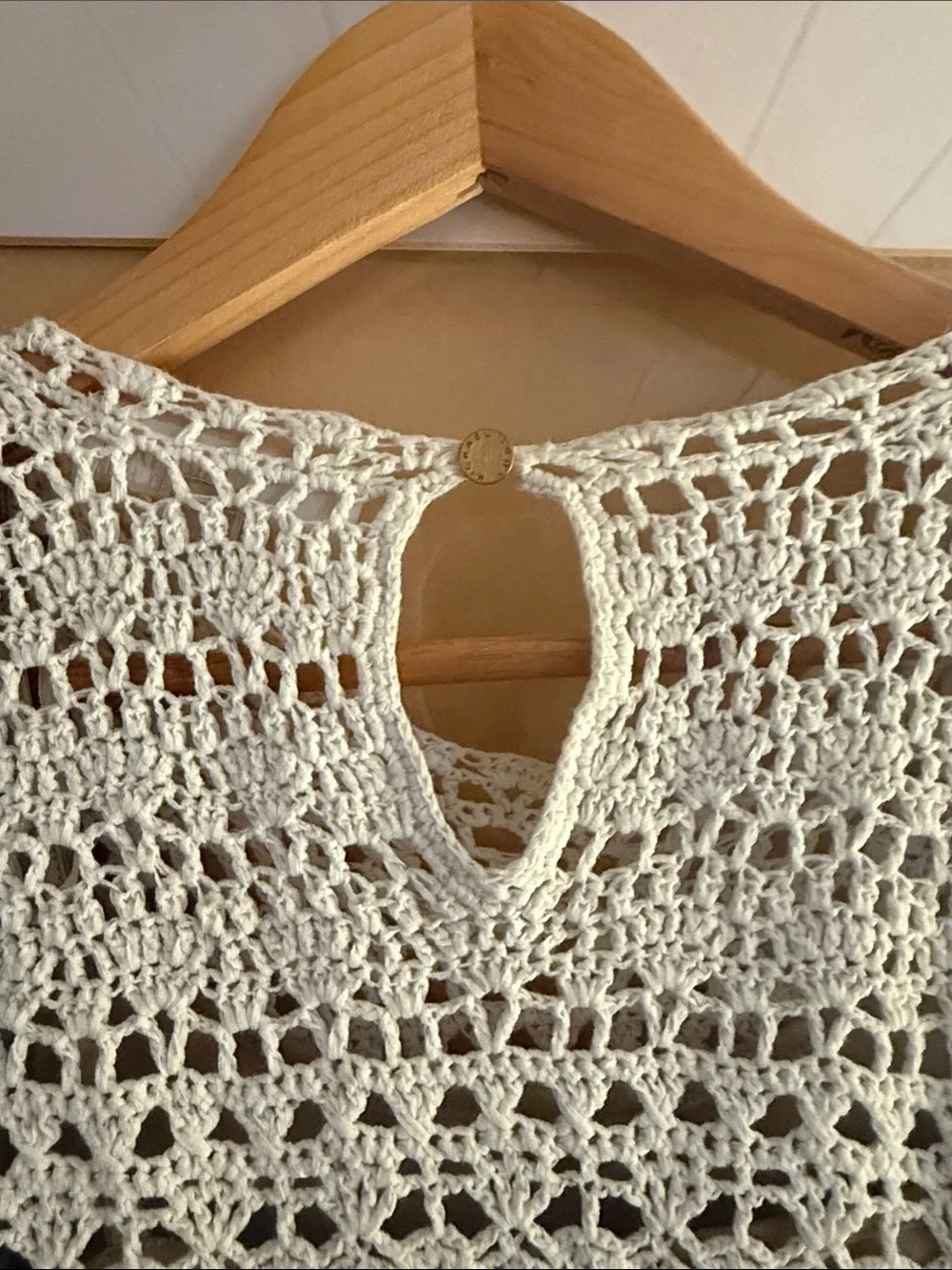 Michael Kors Cream Long-Sleeve Crochet Midi Dress